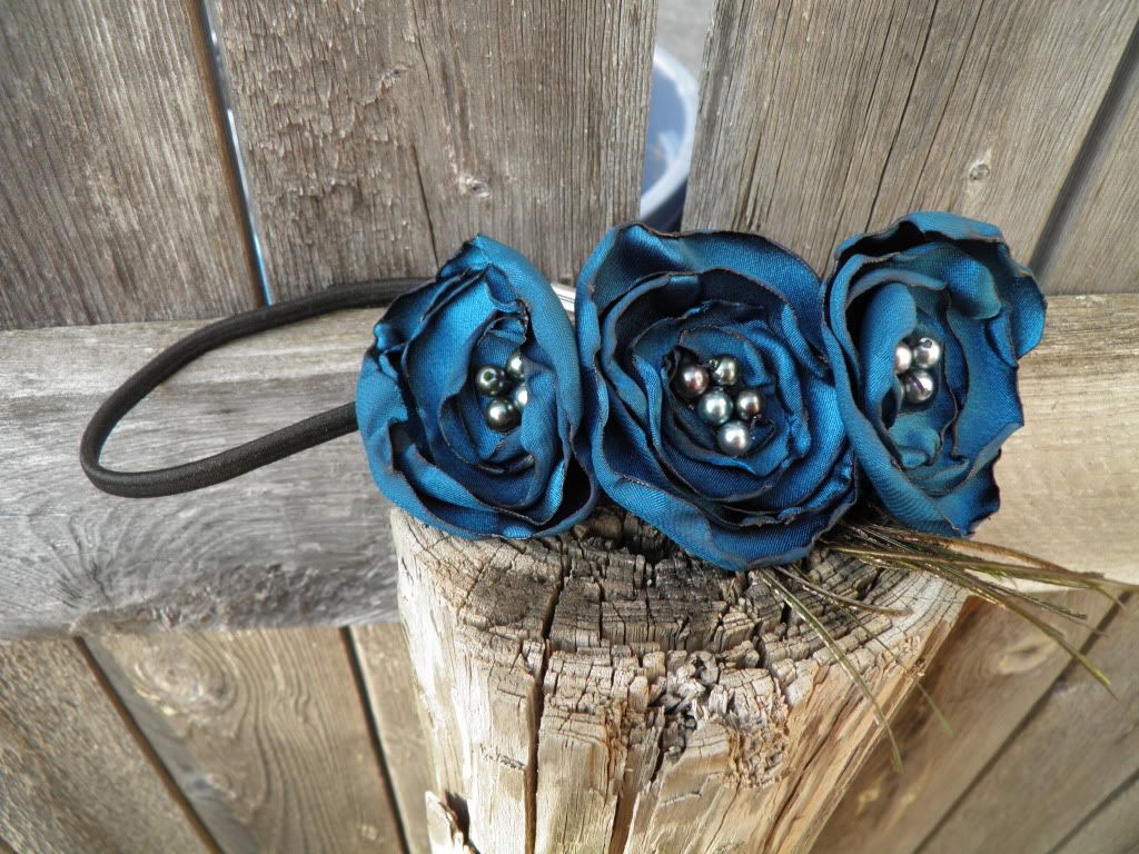 Burnt edge flower hairband