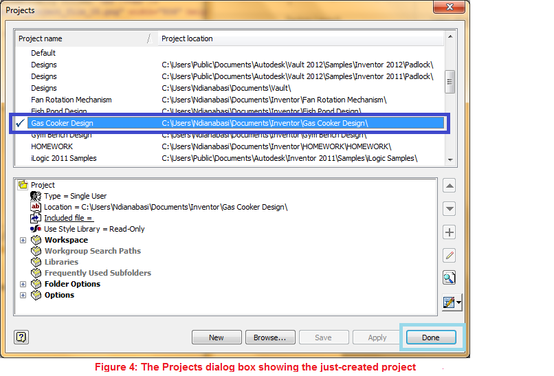 Autodesk Inventor Tutorials Creating and Managing Projects and Project