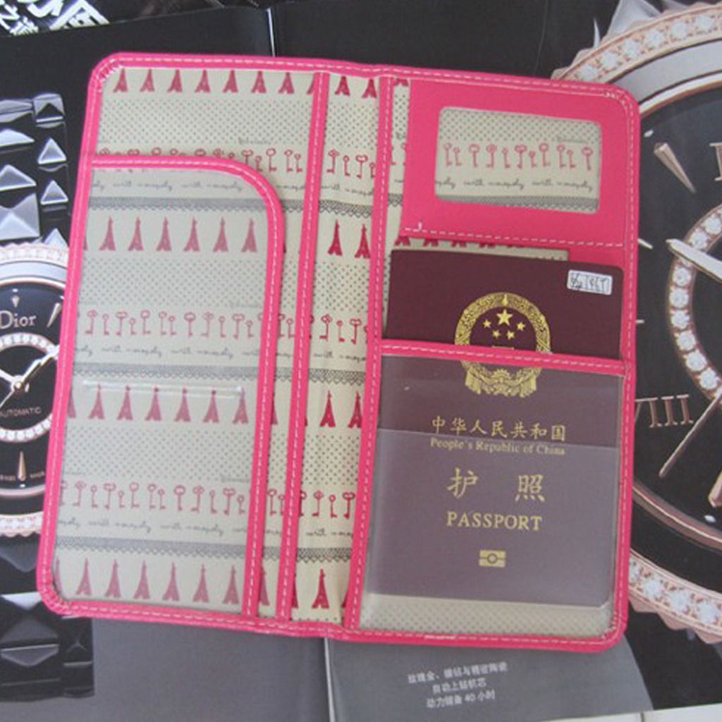 Women Passport Cover Boarding pass Holder Ticket Organiser Document Folder Purse