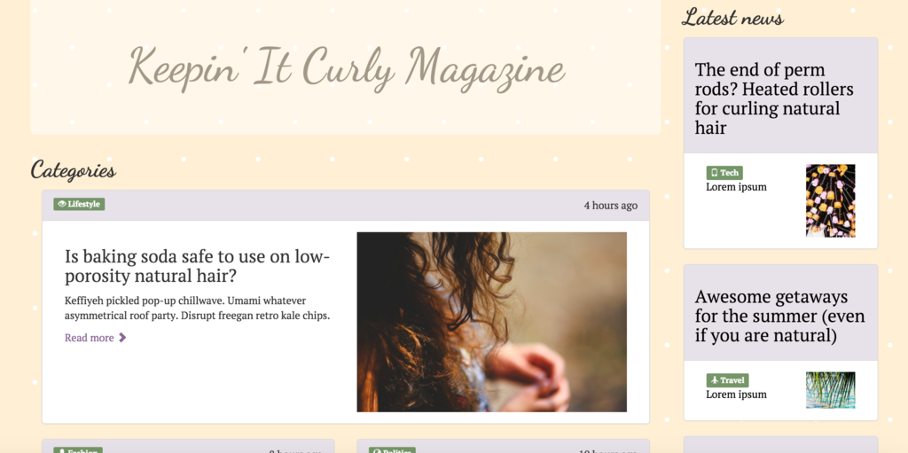 Keepin' It Curly Magazine Screenshot