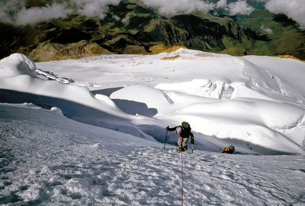 Mountain Climber Climber on a snowy mountain - image via Stephen Ebbett